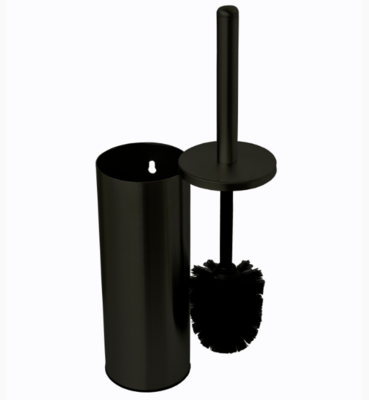 Stainless steel wall-mounted toilet brush Black